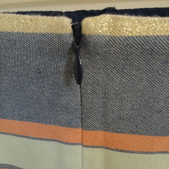 GAP Women's Chambray, Pink and Gold Strped Skirt With Lining Size 6 - Picture 4 of 8